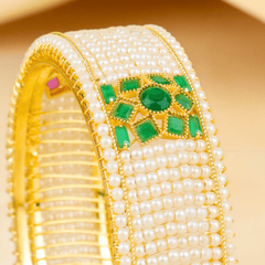 Gold Plated Trending Design Moti Mahal Maharashtrian Bangles - Rukhmani