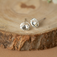 Silver Plated Diamond Stud Earrings