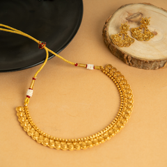 Graceful Designer Gold Plated Temple Necklace Set