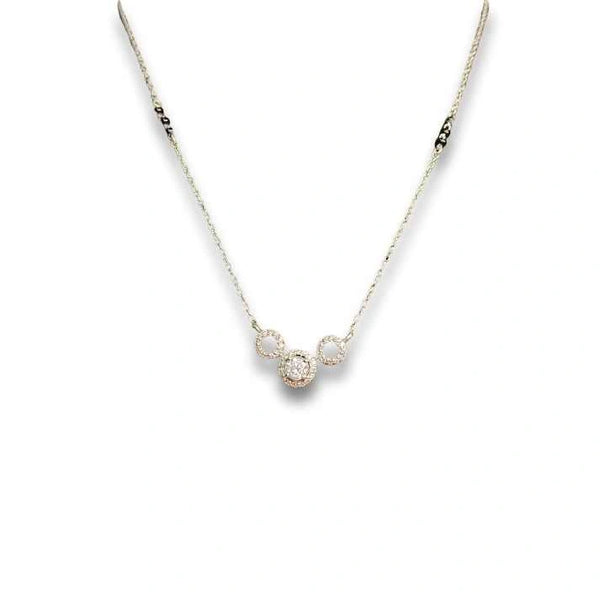 Silver Petite Charm Floral Mangalsutra Necklace