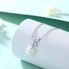 925 Sterling Silver Butterfly Pearl Elegance Set
