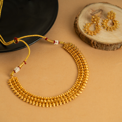 Enchanting Designer Gold Plated Temple Necklace Set