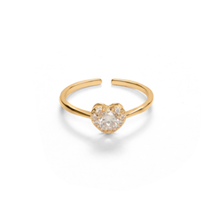 Latest Heart Shape Diamond Gold Plated Adjustable Rings