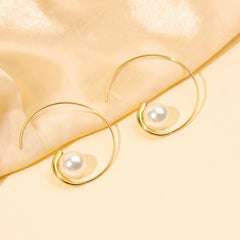 Arc Pearl Hoops Earrings - Rukhmani