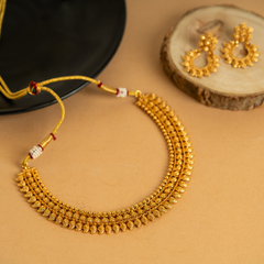 Enchanting Designer Gold Plated Temple Necklace Set