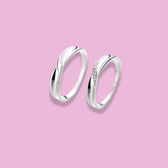 Elegant Twist Couple Rings – 925 Sterling Silver