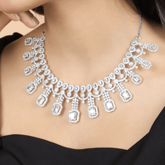 Ice Queen Diamond Necklace with Earrings