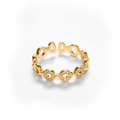 Fancy Office Wear Gold Plated Diamond Rings