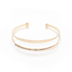 Adjustable gold plated multi color diamond Bracelet