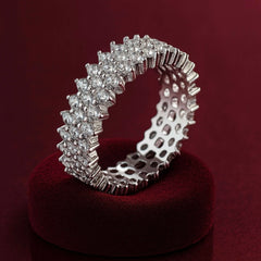 Triple Row Eternity Band Ring – 925 Sterling Silver