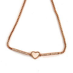 Fancy Design Adjustable Heart Shape Rose Gold Plated Beautiful Bracelet - Rukhmani