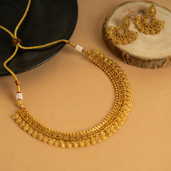 Excellent Gold Plated Temple Necklace Set