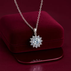 Floral Sparkle Pendant in 925 Sterling Silver