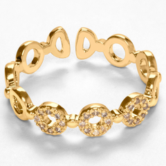 Fancy Office Wear Gold Plated Diamond Rings