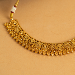 Majestic Designer Gold Plated Temple Necklace Set