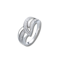 Double Row CZ Statement Ring – 925 Sterling Silver