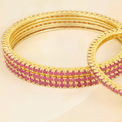 Gold Plated Lightweight Gulabi Beautiful Bangles - Rukhmani