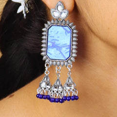 Nilratna Oxidised Jhumka - Rukhmani