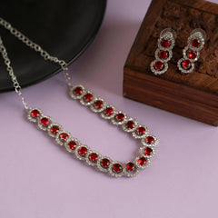 Red Diamond designer necklace set - Rukhmani