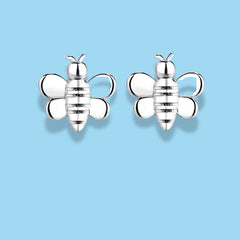 925 Sterling Silver Bee Shaped Stud Earrings for Women and Girls