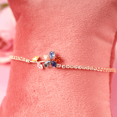 Fancy Design Colored Stone Rose Bracelet - Rukhmani