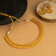 Luxurious Designer Gold Plated Temple Necklace Set