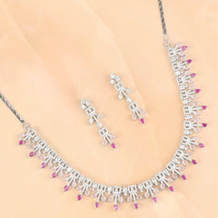 The Rose's Secret Diamond Necklace with Earrings