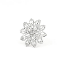 Flower Shape Cocktail Diamond Ring - Rukhmani