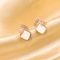 Rose Luxe Diamond Earrings With MOP