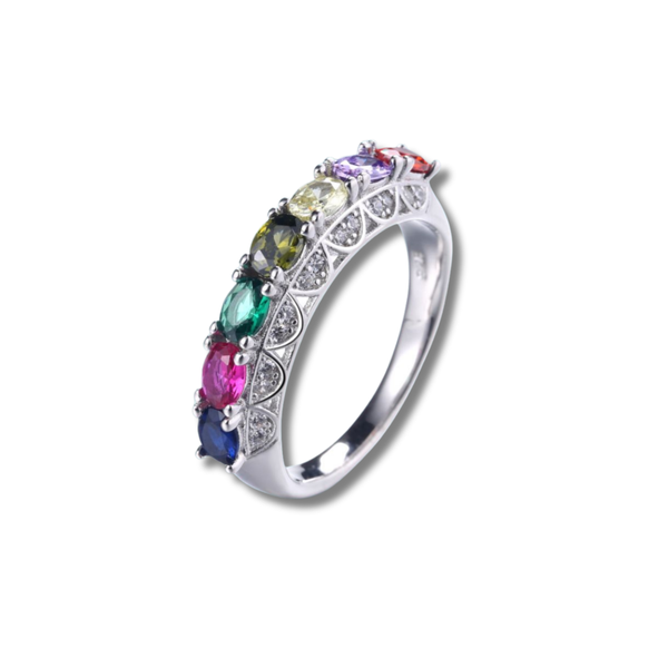 Aurora Petal Cut 925 Sterling Silver Ring