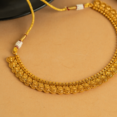 Luxurious Designer Gold Plated Temple Necklace Set