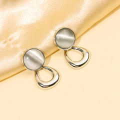 Moonlit Silver Plated Drop Shape Earrings - Rukhmani