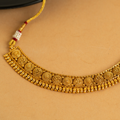 Splendid Designer Gold Plated Temple Necklace Set