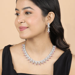 The Rose's Secret Diamond Necklace with Earrings