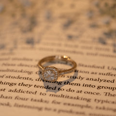 Gold Plated Aron Diamond with White Stone Rings