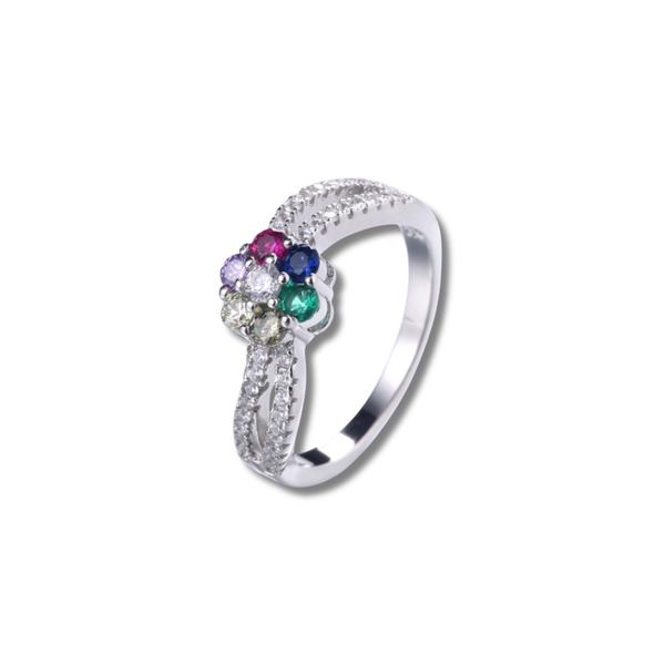 Celestial Bloom Multi-Gemstone Ring