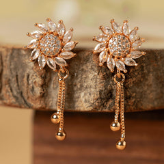 Fancy Unique Rose Gold Plated Latkan Beautiful Earrings