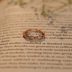 Traditional Design Rose Gold Plated Gothic Diamond Ring