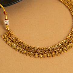 Excellent Gold Plated Temple Necklace Set