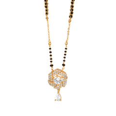 Trending fancy gold polished short mangalsutra