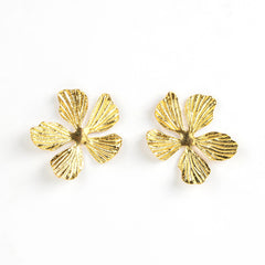 Gold Plated Classic Flower Design Earrings