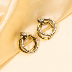 Eclipse Hoops Dual Tone Earrings - Rukhmani