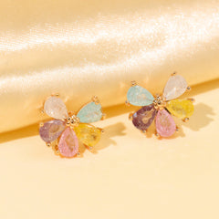 Rainbow Bloom Flower Shape Studs