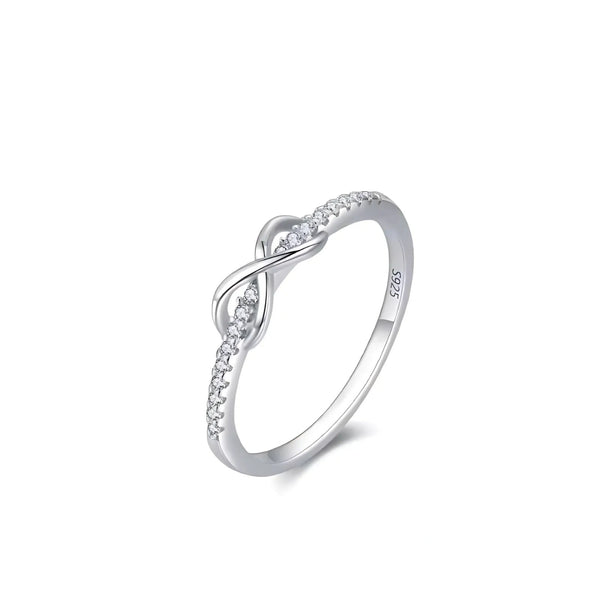 925 Sterling Silver Infinity Symbol Zircon Ring