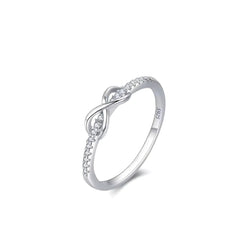 925 Sterling Silver Infinity Symbol Zircon Ring