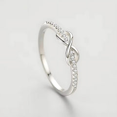 925 Sterling Silver Infinity Symbol Zircon Ring