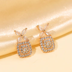 Radiance Square With Marquise Diamond Earrings