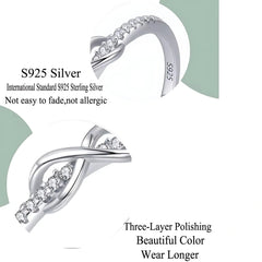 925 Sterling Silver Infinity Symbol Zircon Ring