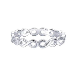 925 Sterling Silver “8” Shape White Zircon Ring