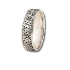 925 Sterling Silver Men’s Ring | Rhodium Plated Celtic Knot Pattern Band